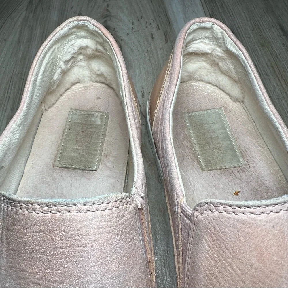 UGG Light Pink Nubuck Adley Slip On Sneaker